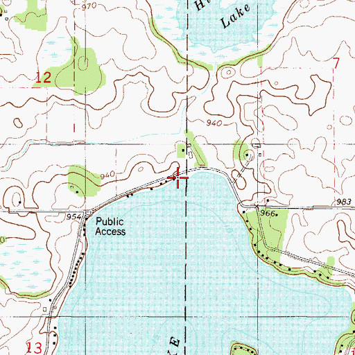 Topographic Map of Loon Lane Seaplane Base, MN