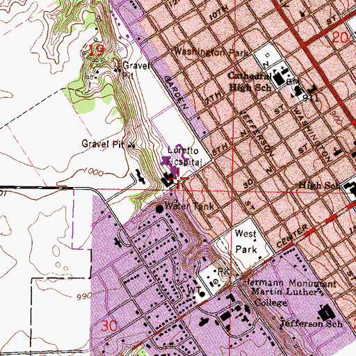 Topographic Map of Sioux Valley Hospital Heliport, MN