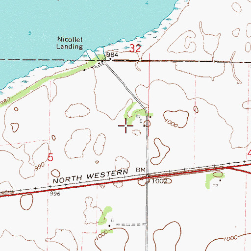 Topographic Map of Hay Shakers Airport, MN