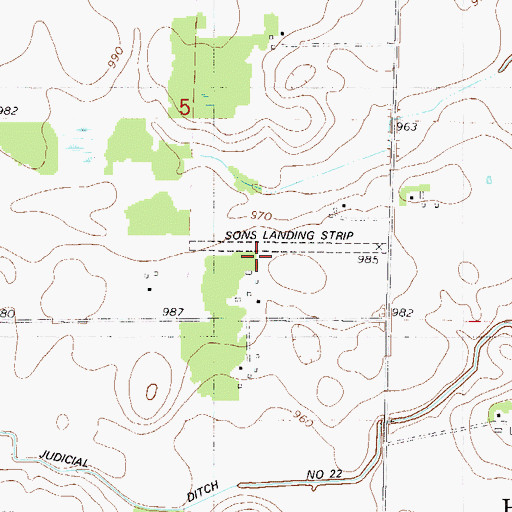 Topographic Map of Sons Private-Commercial Airport, MN