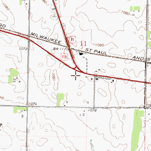 Topographic Map of Olivia Regional Airport, MN