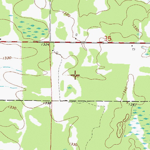 Topographic Map of North Star Ranch Airport, MN