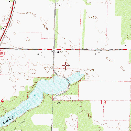 Topographic Map of Falk Private Airport, MN