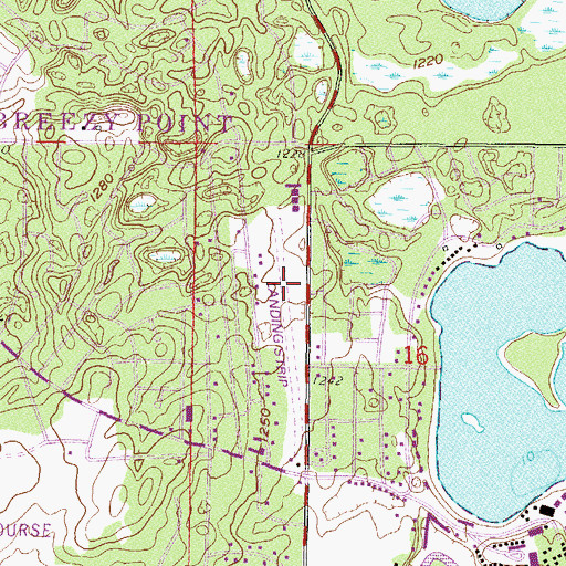 Topographic Map of Breezy Point Airport, MN