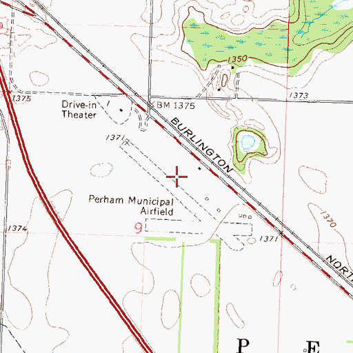 Topographic Map of Perham Municipal Airport, MN