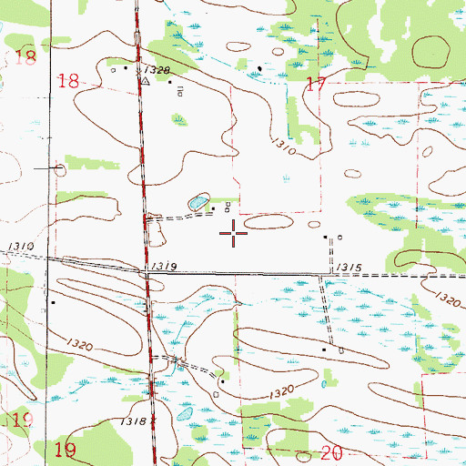 Topographic Map of Kastanek Airport, MN