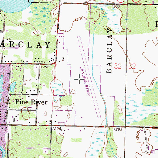 Topographic Map of Pine River Regional Airport, MN