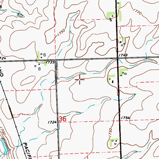 Topographic Map of Perkins Lazy Meadows Airport (historical), MN