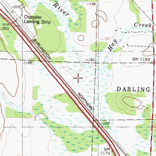 Topographic Map of Chandler Field (historical), MN
