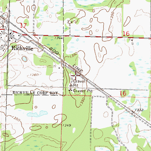 Topographic Map of Hagen Airport, MN
