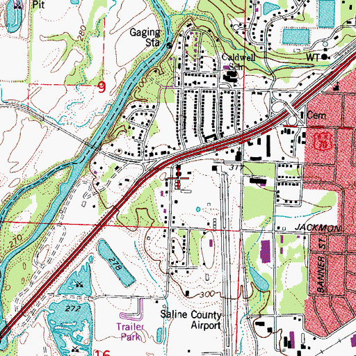 Topographic Map of Saine County Fairgrounds, AR