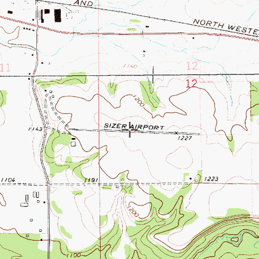 Topographic Map of Med-City Aviation, MN