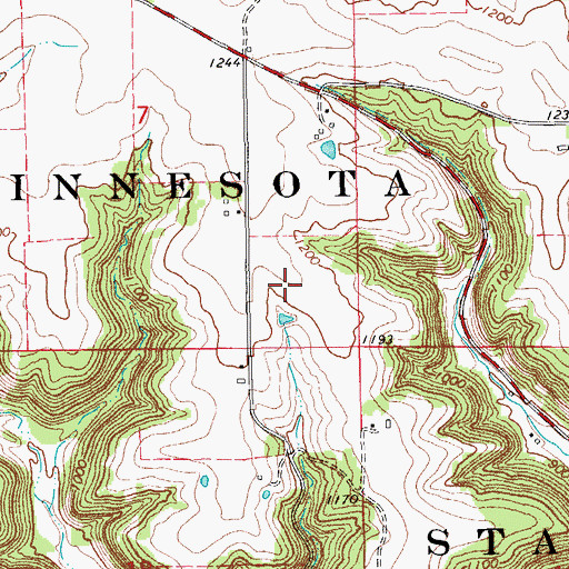 Topographic Map of Rushford Municipal Airport-Robert W Bunke Field, MN