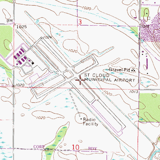 Topographic Map of Saint Cloud Hospital Heliport, MN