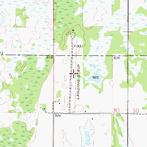 Topographic Map of Aero-Plain Airport, MN