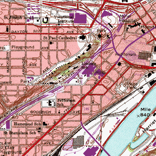 Topographic Map of United Childrens Hospital Heliport, MN