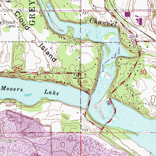 Topographic Map of Winners Landing Seaplane Base, MN