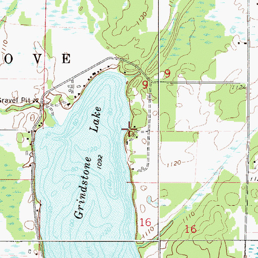 Topographic Map of Grindstone Lake Seaplane Base, MN