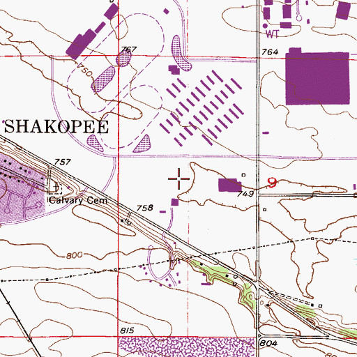 Topographic Map of Koskovich Airport (historical), MN