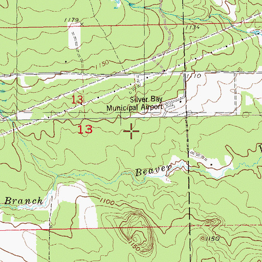 Topographic Map of Silver Bay Municipal Airport, MN