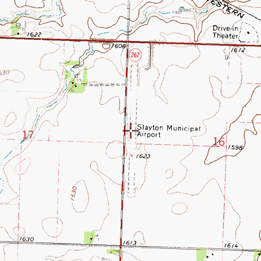 Topographic Map of Slayton Municipal Airport, MN
