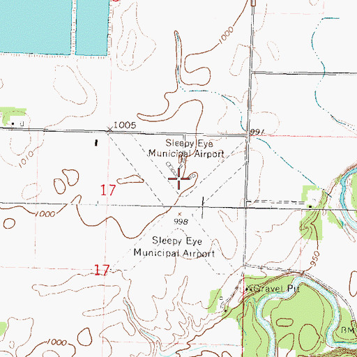 Topographic Map of Sleepy Eye Municipal Airport, MN