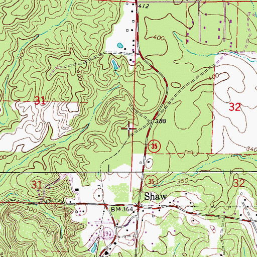 Topographic Map of Shaw School (historical), AR