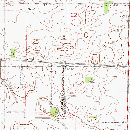 Topographic Map of Pankratz Airport (historical), MN