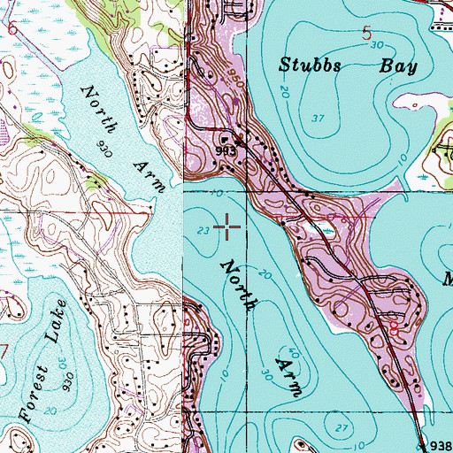 Topographic Map of Vasa Park Seaplane Base, MN