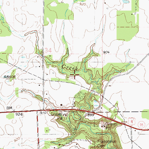Topographic Map of Beskar Airport (historical), MN