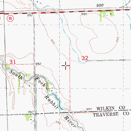 Topographic Map of Wetenkamp Airport, MN