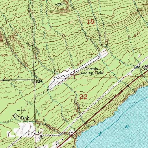 Topographic Map of Tofte Airport (historical), MN