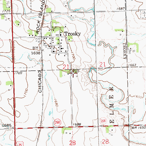 Topographic Map of Dykstra Acreage Airport, MN