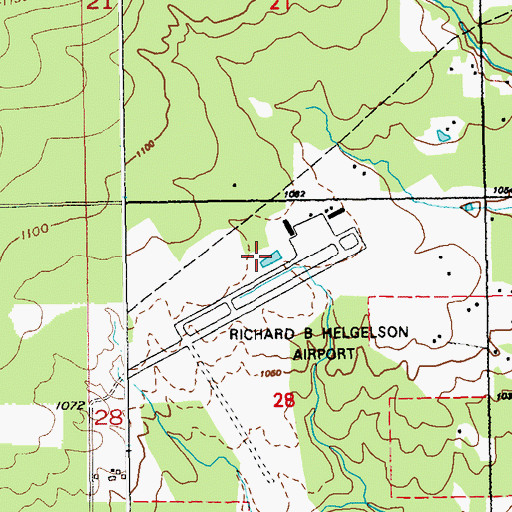 Topographic Map of Richard B Helgeson Airport, MN