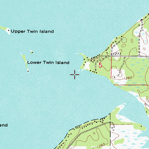 Topographic Map of Hazelglade Resort Seaplane Base, MN