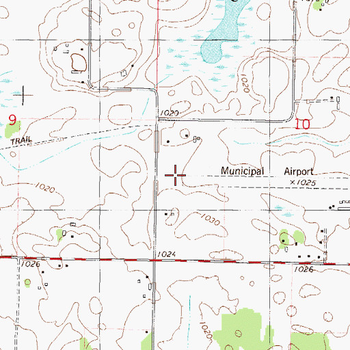 Topographic Map of Winsted Municipal Airport, MN