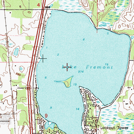 Topographic Map of Lake Fremont Seaplane Base, MN