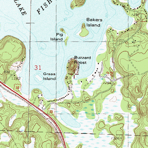 Topographic Map of Fish Trap Lake, MN