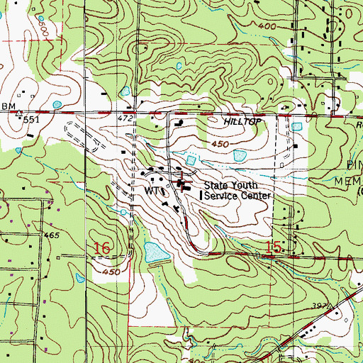 Topographic Map of State Youth Service Center, AR