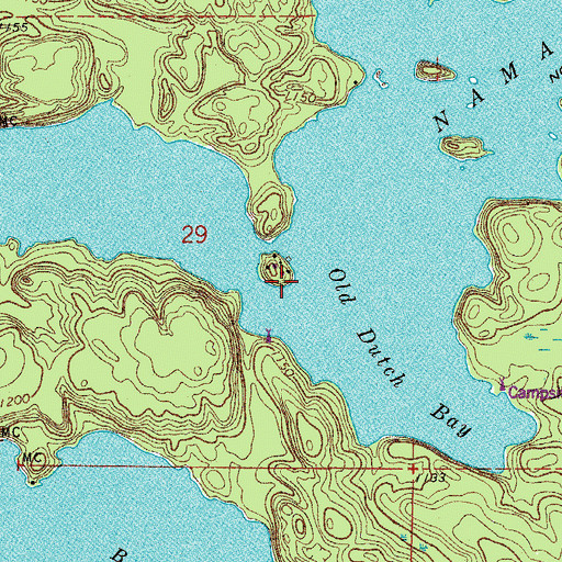 Topographic Map of Foote Island, MN