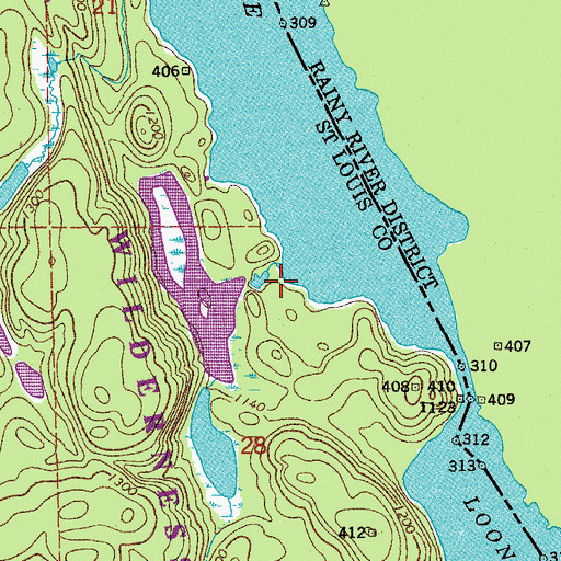 Topographic Map of Sand Beach Campground, MN