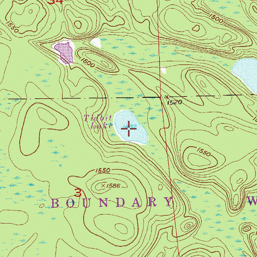 Topographic Map of Tidbit Lake, MN