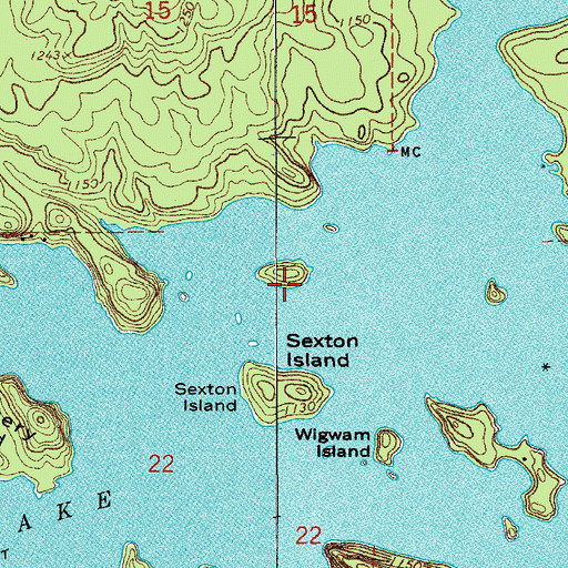 Topographic Map of Magie Island, MN