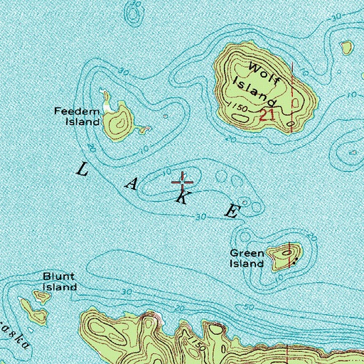 Topographic Map of Capie Rock, MN