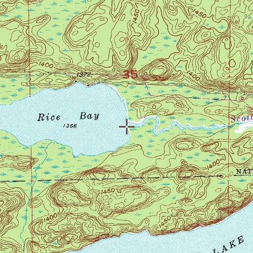 Topographic Map of Scott Bevier Creek, MN