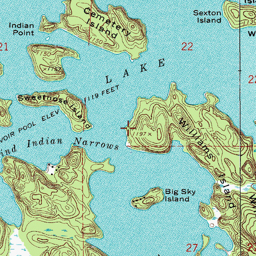 Topographic Map of Indian Cemetery, MN
