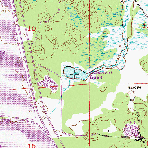 Topographic Map of Admiral Lake, MN