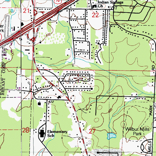 Topographic Map of Twin Oaks, AR