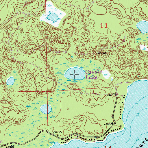 Topographic Map of Candle Lake, MN