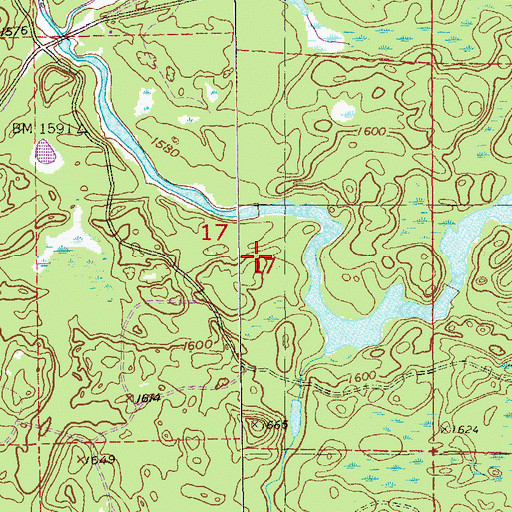 Topographic Map of Kelly Trail, MN